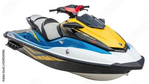 Yellow-Blue-White Jet Ski photo