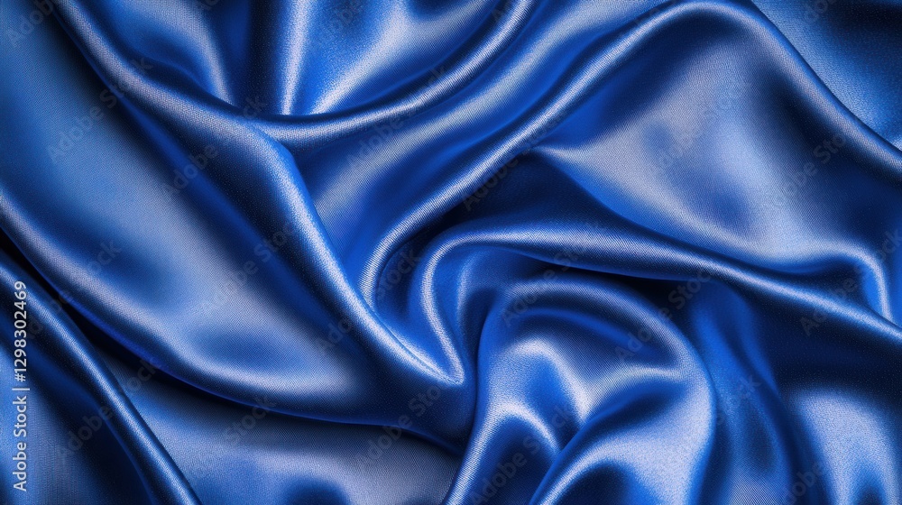 Fototapeta premium Luxurious Blue Satin Fabric Texture for Elegant Background Design
