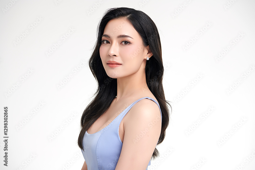 Beautiful young asian woman with clean fresh skin on white background, Face care, Facial treatment, Cosmetology, beauty and spa, Asian women portrait. Beautiful young asian woman with clean fresh skin on white background, Face care, Facial treatment, Cosmetology, beauty and spa, Asian women portrait.