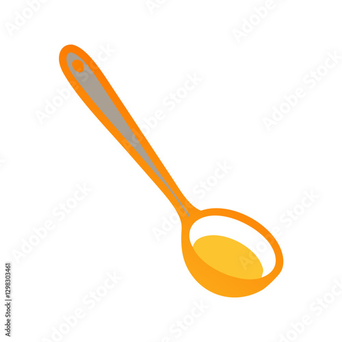 Illustration of a yellow soup ladle vector icon designed for culinary and kitchen-themed projects