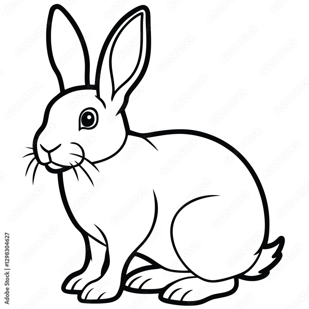 Rabbit isolated on white background 
