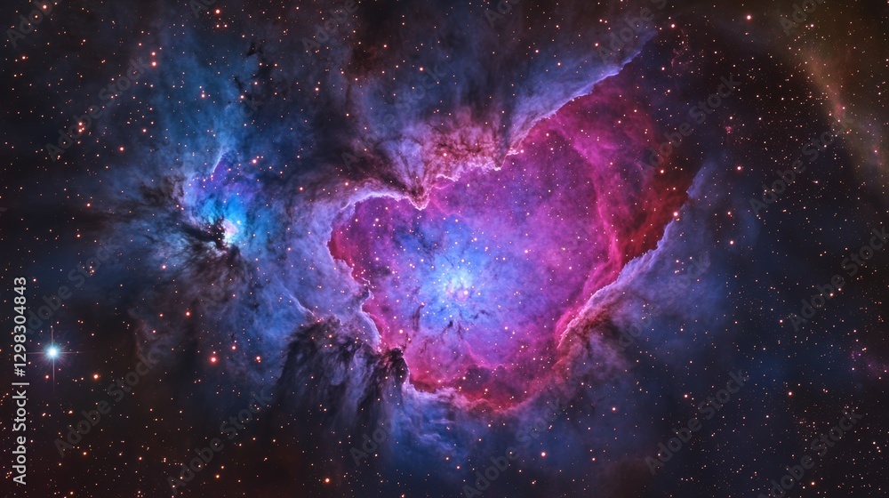 Stunning galactic nebula with vibrant colors and cosmic dust in deep space Stunning galactic nebula with vibrant colors and cosmic dust in deep space