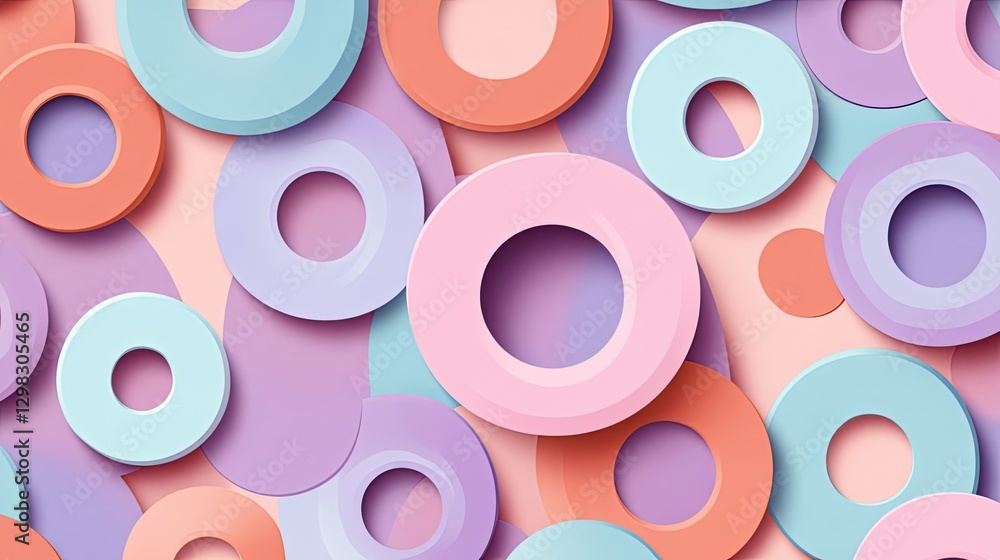 Abstract circles pattern, pastel colors, graphic design Abstract circles pattern, pastel colors, graphic design