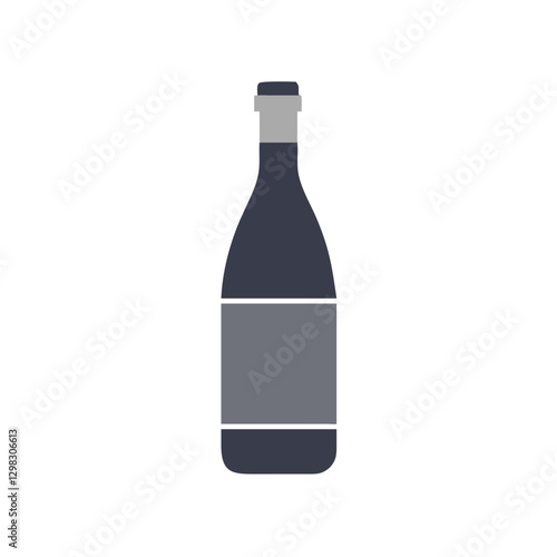 Vector icon of a wine bottle designed for various graphic and digital projects