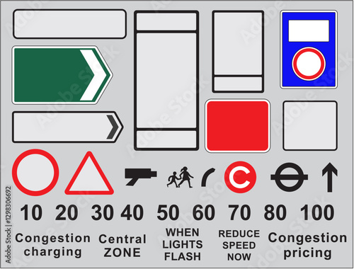 A set of templates for road signs