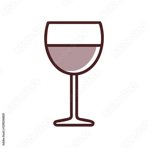 Elegant vector illustration of a wine glass showcasing simplicity in design suitable for various graphic projects