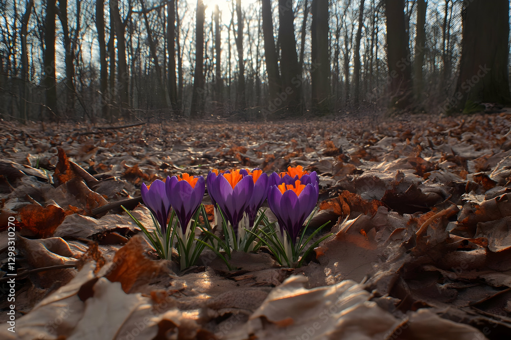 Obraz premium Forest Crocus Bloom Photo