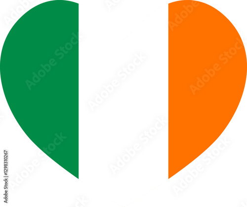 heart shaped icon Ireland flag illustrator national of vector