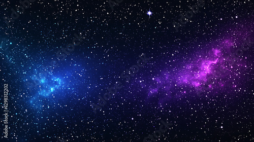 Wallpaper Mural A starry sky with a purple and blue galaxy Torontodigital.ca
