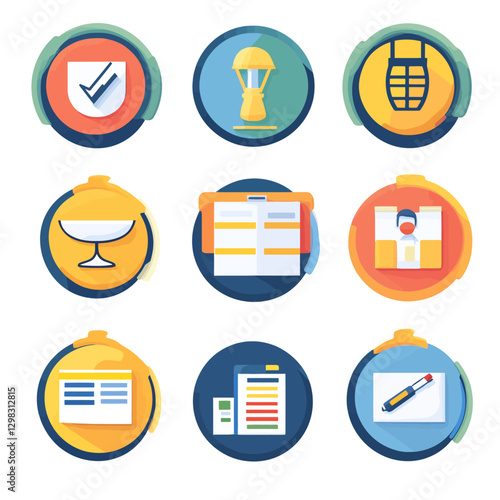 Business and project management icons for work, app, and web design.