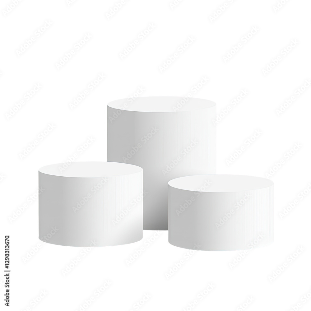 cylindrical pedestals, round platforms for product presentation on an transparent background cylindrical pedestals, round platforms for product presentation on an transparent background