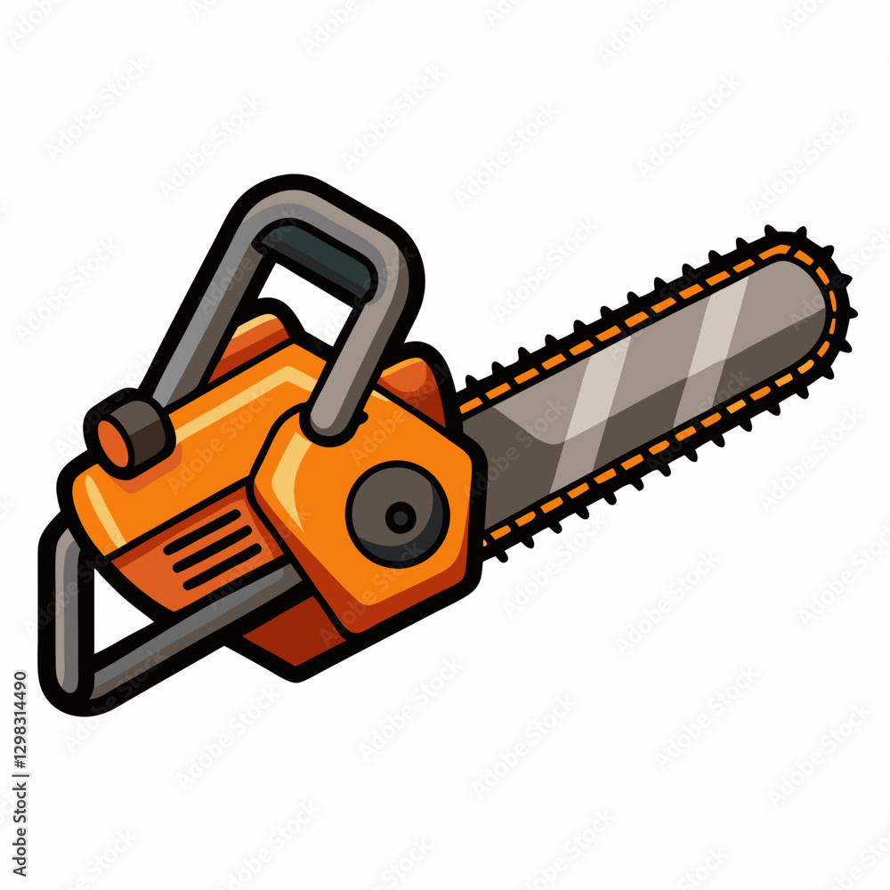 Naklejka premium Chainsaw illustration on a white background