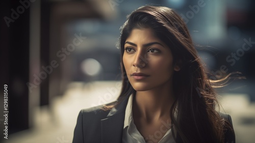 Wallpaper Mural young South Asian women professional walking down a busy urban street Torontodigital.ca