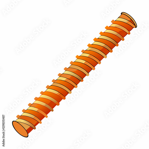 Rebar illustration in orange design on white background