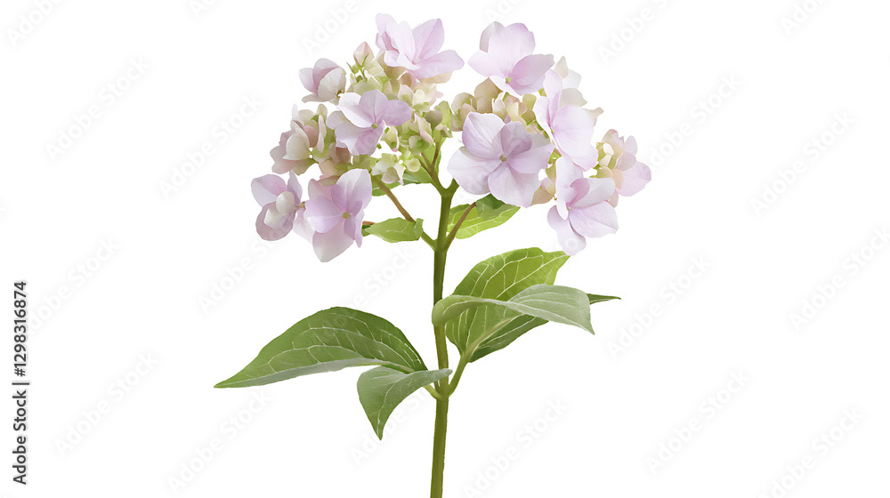 Fototapeta premium A single flower with a stem and leaves