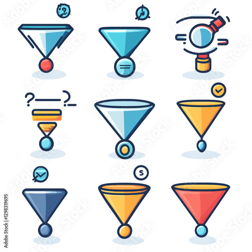 Data filtering process infographic of converting raw input into results
