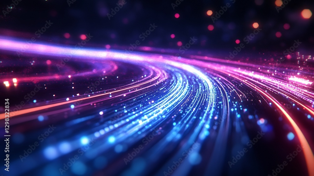 futuristic digital network with blue data streams futuristic digital network with blue data streams