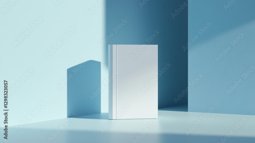 Blank book on blue background with shadows Blank book on blue background with shadows