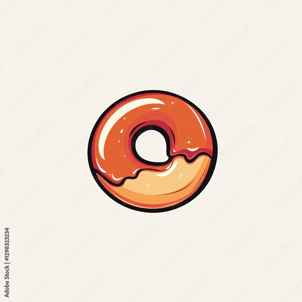 A minimalist logo featuring a stylized doughnut with glossy caramel glaze on a clean, light background, emphasizing simplicity and modern design A minimalist logo featuring a stylized doughnut with glossy caramel glaze on a clean, light background, emphasizing simplicity and modern design