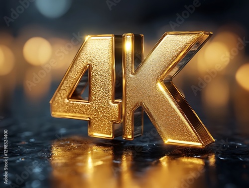 Golden 4K Resolution Logo