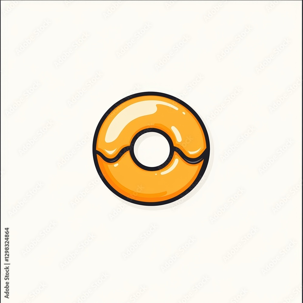 A minimalist logo featuring a stylized doughnut with a smooth golden glaze, designed with clean lines and a modern aesthetic on a light background A minimalist logo featuring a stylized doughnut with a smooth golden glaze, designed with clean lines and a modern aesthetic on a light background