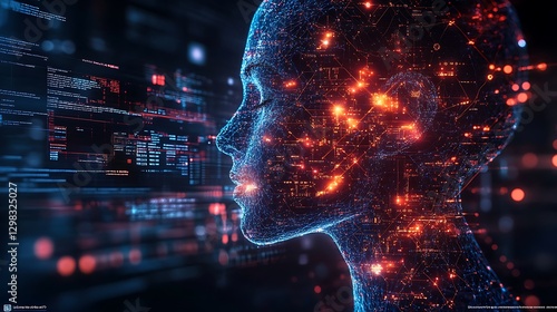 Wallpaper Mural High-tech AI-driven pharma analytics illustration showing artificial intelligence processing drug development data Torontodigital.ca