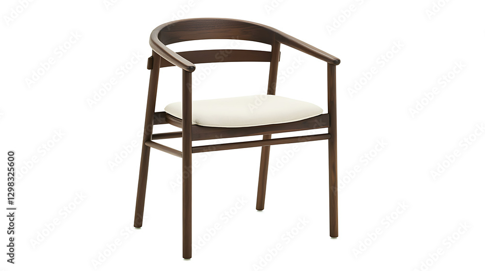 A wooden chair with a white cushion A wooden chair with a white cushion