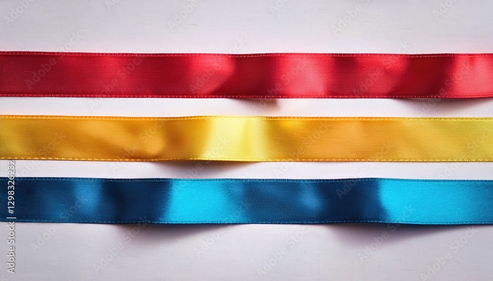 Fototapeta premium Colors ribbons on white background