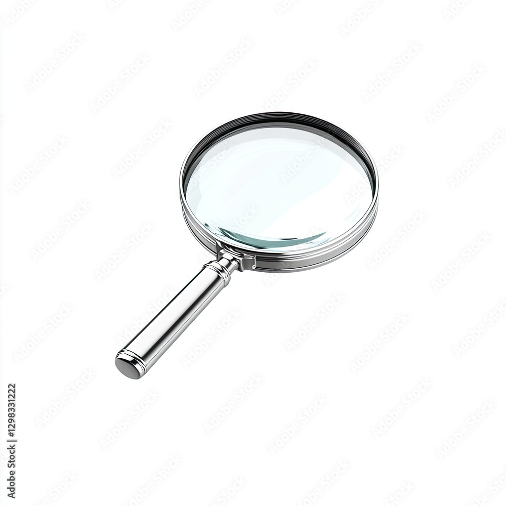 Magnifying glass, studio shot, white background Magnifying glass, studio shot, white background