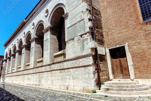 Tempio Malatestiano - cathedral catholic church in old city Rimini, Emilia-Romagna, Italy