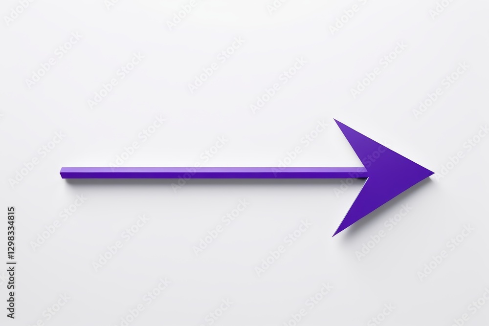 purple arrow pointing right on white surface with shadow purple arrow pointing right on white surface with shadow