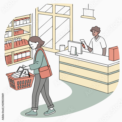 Person Shopping In A Grocery Store