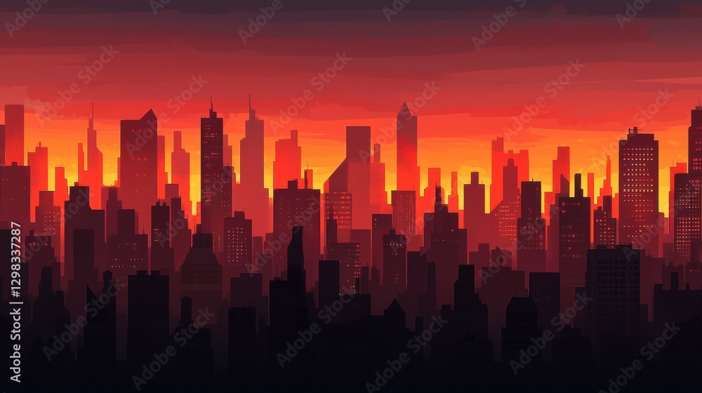 Fototapeta premium Cityscape at Dusk
