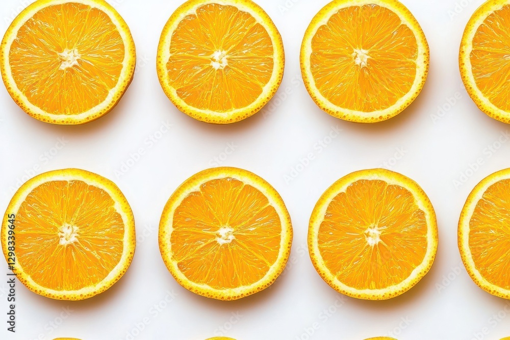 Orange Slices Pattern on White Background (2) Orange Slices Pattern on White Background (2)