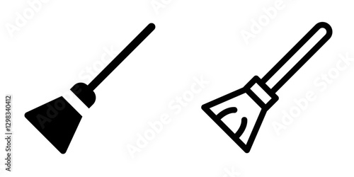 Modern Broom Icon Design Symbol Set