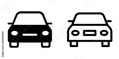 Modern Car Icon Design Symbol Set