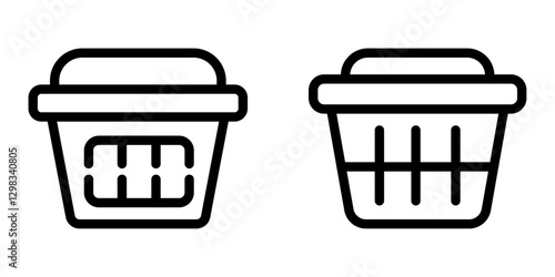 Modern Laundry Basket Icon Design Symbol Set