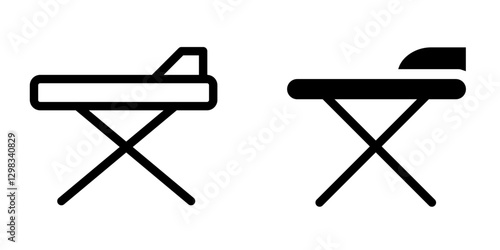 Modern Ironing Board Icon Design Symbol Set