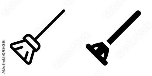 Modern Mop Icon Design Symbol Set