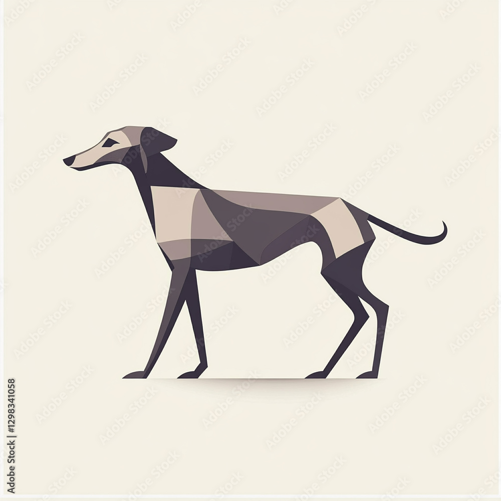 Obraz premium Modern Harrier Dog Logo Design with Bold Contrast and Clean Lines Perfect for Branding and Marketing in a Sleek and Stylish Aesthetic for Pet Lovers and Businesses