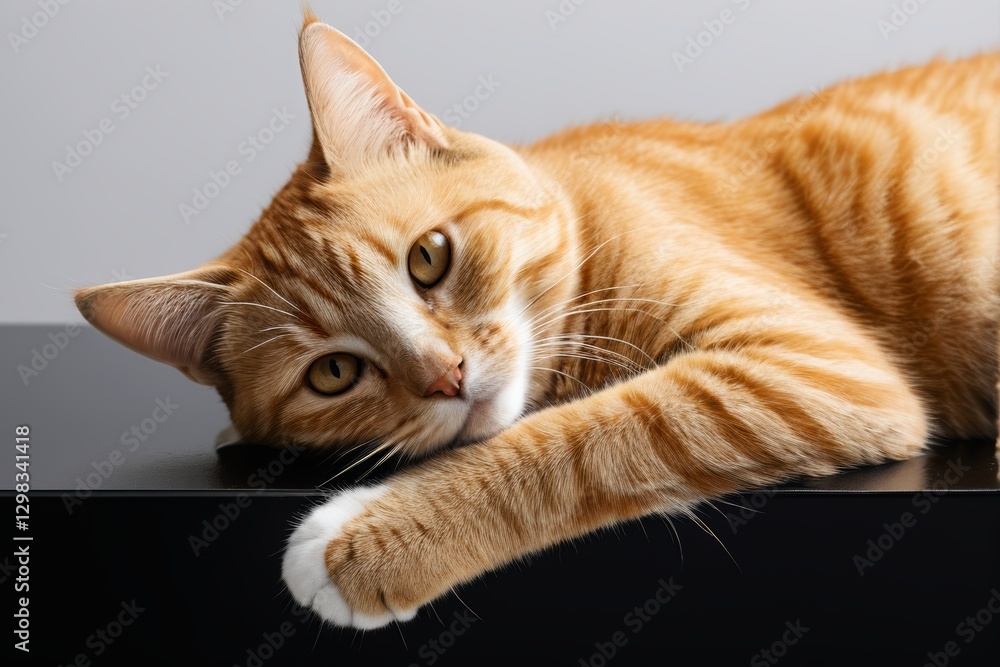 Fototapeta premium there is a cat that is laying down on a table