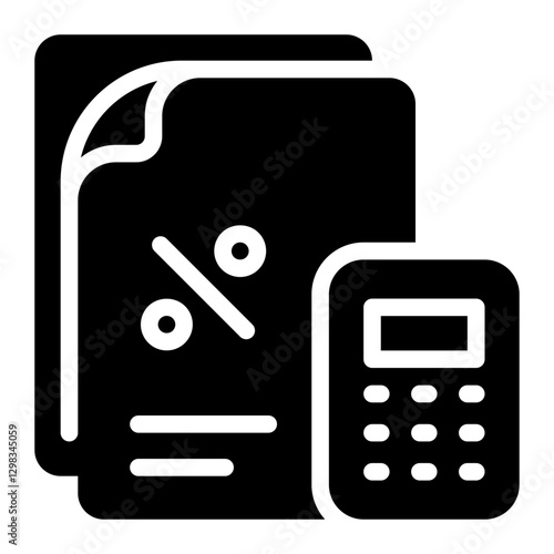 tax calculate glyph icon