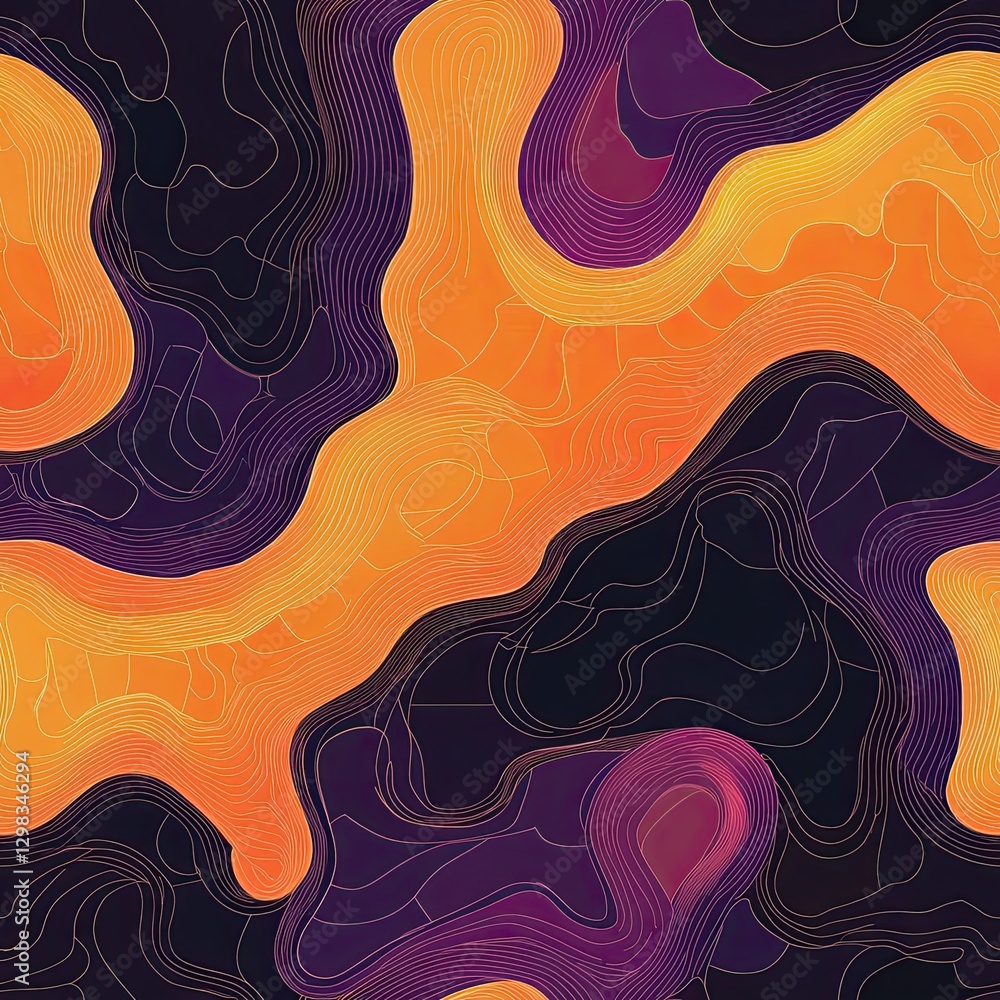 Stylized Roadmap Design Curved Lines Soft Seamless Pattern Stylized Roadmap Design Curved Lines Soft Seamless Pattern