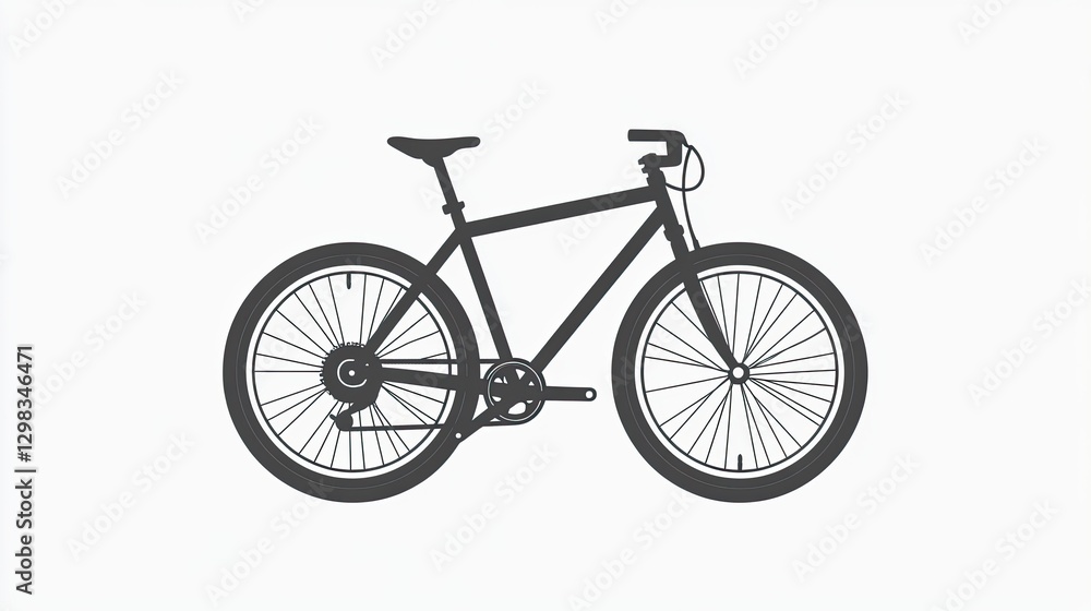 Bike silhouette, simple design, studio shot Bike silhouette, simple design, studio shot