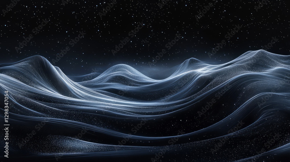 Obraz premium Earth in a starry backdrop, encased in layers of luminous, swirling lines
