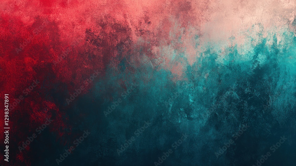 Abstract Red and Teal Color Fusion: A Textured Masterpiece Abstract Red and Teal Color Fusion: A Textured Masterpiece