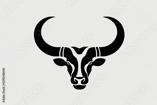 there is a black and white picture of a bull head