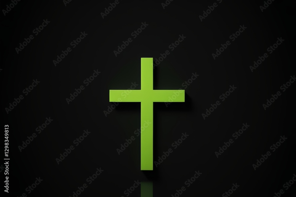 a close up of a green cross on a black background a close up of a green cross on a black background