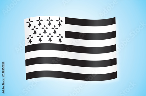 DRAPEAU BRETON FLOTTANT DANS LE CIEL - Illustration vectorielle