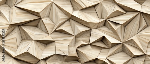 Abstract Geometric Wooden Pattern with Sharp Angles and Grain